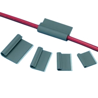 CORD CLIP ADHESIVE J 0.25IN GRY PK100