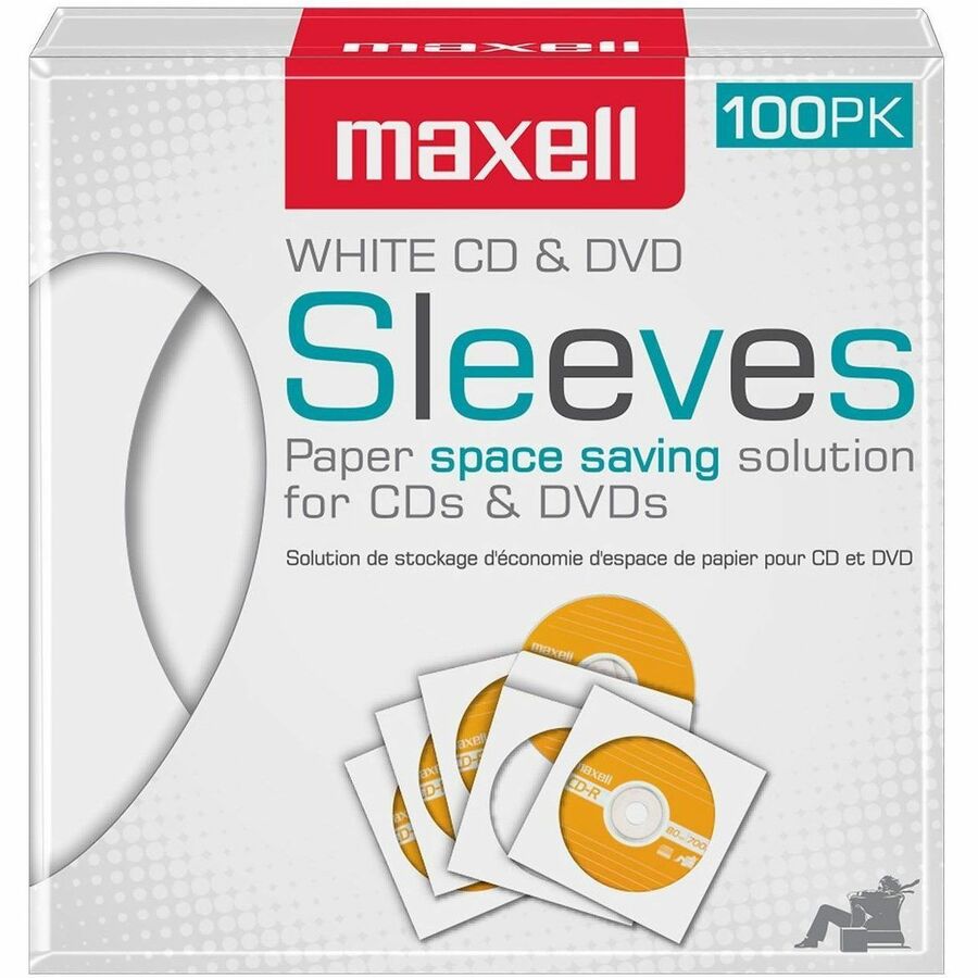 MAXELL CD-402 CD/DVD SLEEVES (100-PACK) - 190133
