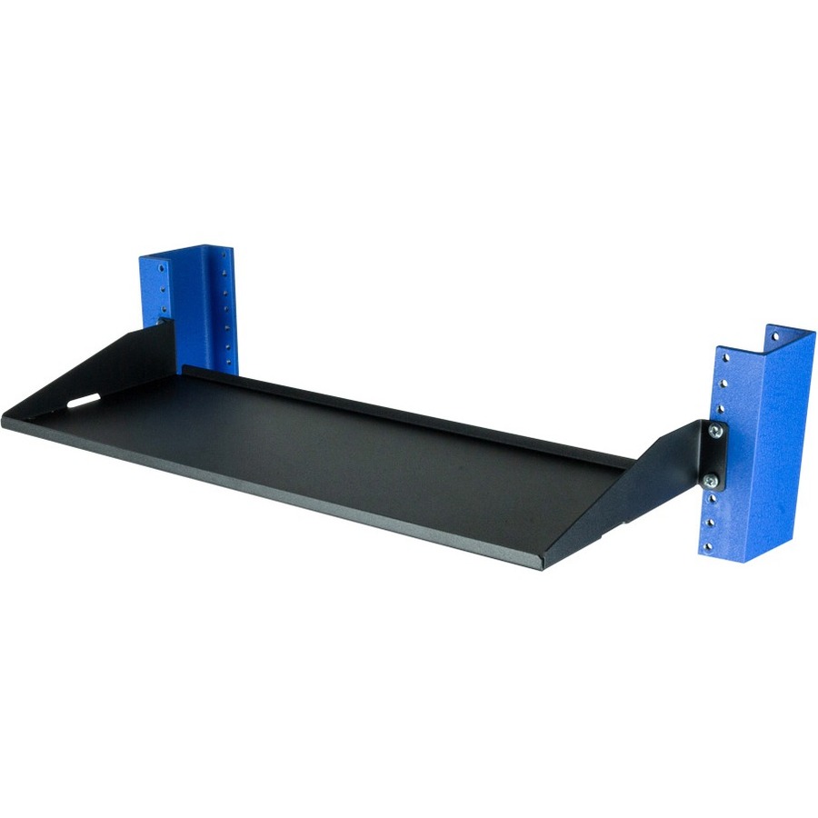 2POST FIXED SHELF, 7 INCHES DEEP WITH SOLID BOTTOM WITH FLANGES UP. FINISHED IN