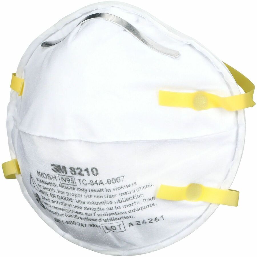 3M Particulate Respirator Mask - Recommended for: Assembly, Mechanic, Bagging, Cleaning, Chemical, Emergency, Grinding, Lead Abatement, Paint, Petrochemical, Pharmaceutical, ... - Standard - Dust, Airborne Particle Protection - White - Adjustable, Lightweight, Cushioned, Secure - 20 / Pack