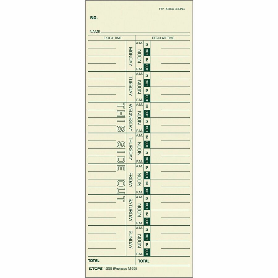 TOPS Weekly Time Cards - 3.50