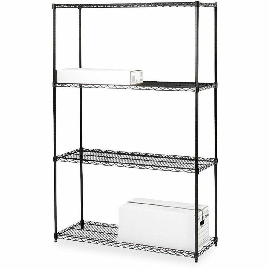 Lorell Black Industrial Wire Shelving, Wire Shelving Depth