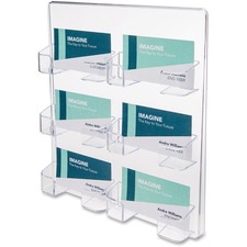 Deflecto Business Card Holder - 9.75" (247.65 mm) x 8.50" (215.90 mm) x 1.80" (45.72 mm) x - Acrylic - 1 Each - Clear