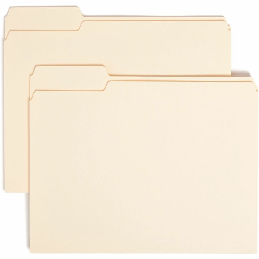 Classic Manila Letter Size File Folders 100 Per Box Center Positions 1/3-Cut Tabs in Left 8-1/2 x 11 Right 
