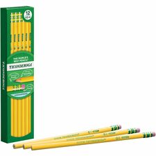 Ticonderoga Wood-Cased Pencils - 2HB Lead - Black Lead - Yellow Barrel - 1 Dozen