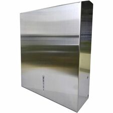 Genuine Joe C-Fold/Multi-fold Towel Dispenser Cabinet - C Fold, Multifold Dispenser - 13.50" (342.90 mm) Height x 11" (279.40 mm) Width x 4.25" (107.95 mm) Depth - Stainless Steel, Metal - Silver - Wall Mountable - 1 Each