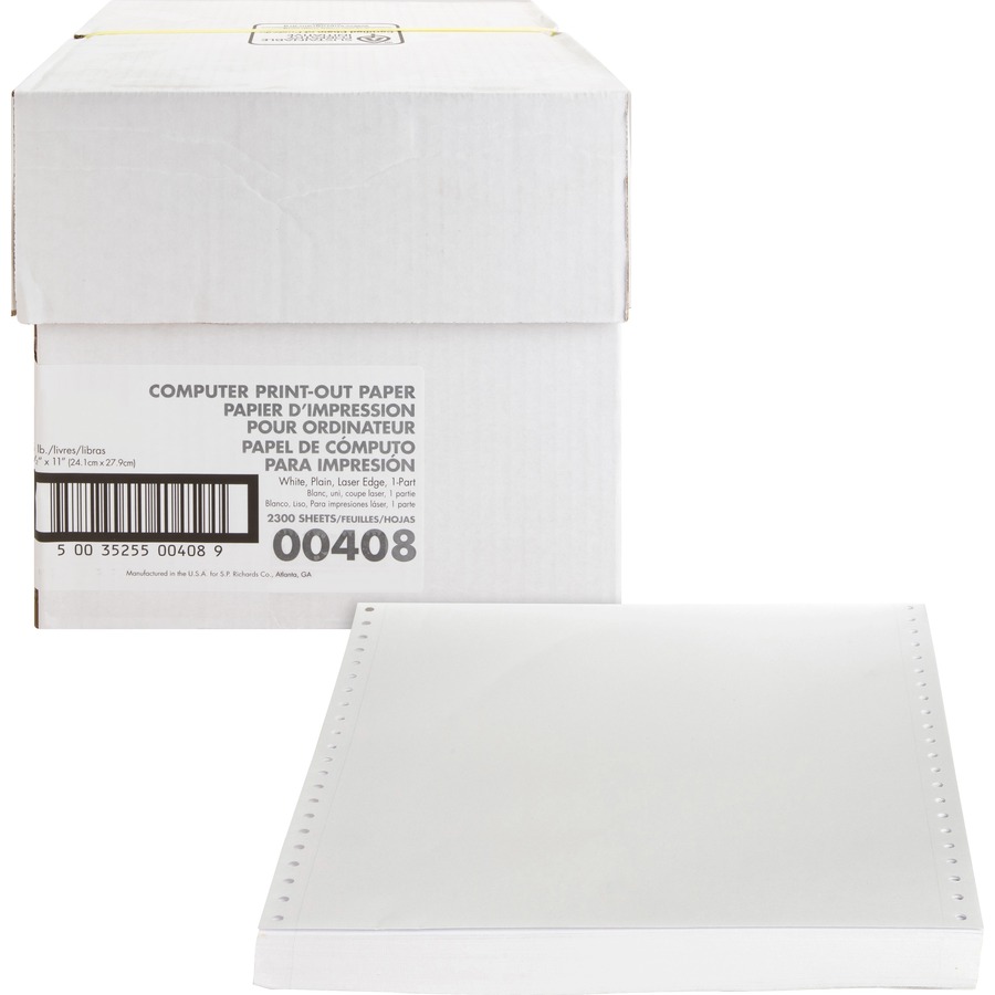 Sparco Continuous Paper - White - 8 1/2