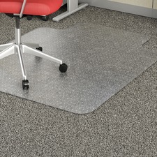 Lorell Low Pile Standard Lip Economy Chairmat - Carpeted Floor - 48" (1219.20 mm) Length x 36" (914.40 mm) Width x 0.095" (2.41 mm) Thickness - Lip Size 10" (254 mm) Length x 19" (482.60 mm) Width - Rectangular - Vinyl - Clear - 1Each