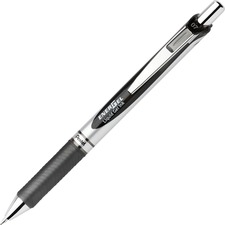 Pentel EnerGel RTX Liquid Gel Pen - Medium Pen Point - 0.7 mm Pen Point Size - Refillable - Retractable - Black Gel-based Ink - Silver Barrel - Metal Tip - 1 Each