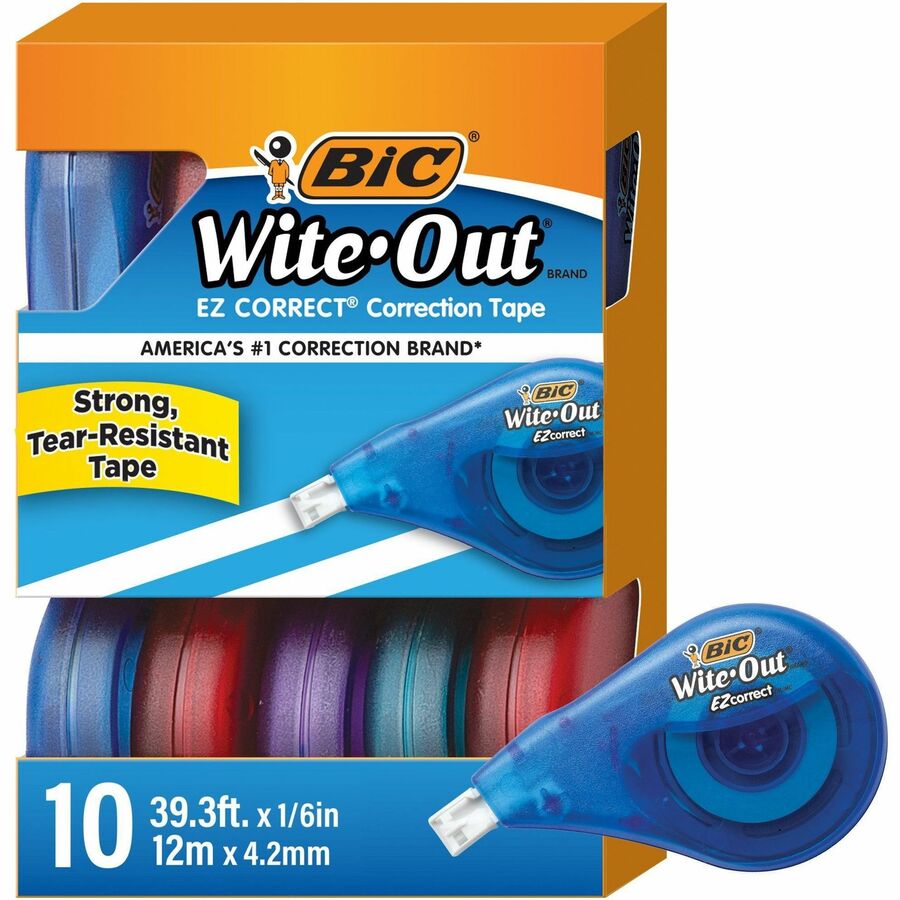 BIC Wite-Out EZ Correct Correction Tape, White, 4 Count 