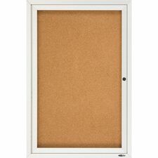 Quartet Enclosed Bulletin Board for Indoor Use - 36" (914.40 mm) Height x 24" (609.60 mm) Width - Brown Natural Cork Surface - Hinged, Self-healing, Shatter Proof, Lock, Durable - Silver Aluminum Frame - 1 Each