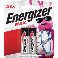 Energizer Max Alkaline AA Batteries - For Multipurpose - AA - 1.5 V DC - 2 / Pack