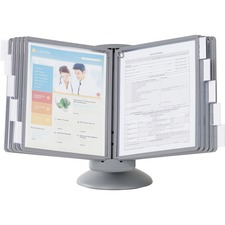 DURABLE Sherpa Motion Desk Reference System - Desktop - 10 Panels - Support Letter 8.50" (215.90 mm) x 11" (279.40 mm) Media - Non Expandable - Graphite Smoke - Plastic - 1 Each
