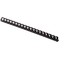 Fellowes Plastic Binding Combs - 0.5" Height x 10.8" Width x 0.5" Depth - 0.5" Maximum Capacity - 90 x Sheet Capacity - For Letter 8 1/2" x 11" Sheet - 19 x Rings - Round - Black - Plastic - 100 / Pack