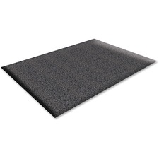 Genuine Joe Soft Step Vinyl Anti-Fatigue Mats - Warehouse - 10 ft (3048 mm) Length x 36" (914.40 mm) Width x 0.375" (9.53 mm) Thickness - Vinyl - Black - 1Each