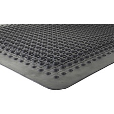 Genuine Joe Flex Step Rubber Anti-Fatigue Mats - Warehouse - 60" (1524 mm) Length x 36" (914.40 mm) Width - Rubber - Black - 1Each