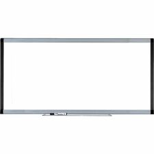 Lorell Signature Series Magnetic Dry-erase Markerboard - 96" (8 ft) Width x 48" (4 ft) Height - Coated Steel Surface - Silver, Ebony Frame - Magnetic - 1 Each