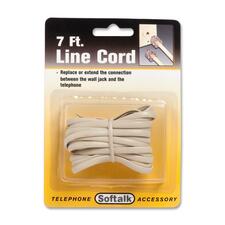 Softalk Line Extension Cord - 7 ft Phone Cable for Phone - First End: 1 x RJ-11 Phone - Second End: 1 x RJ-11 Phone - Extension Cable - Ivory - 1 Each