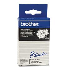 Brother P-Touch TC291 Laminated Tape - 23/64" Width - Glossy - White - 1 Each