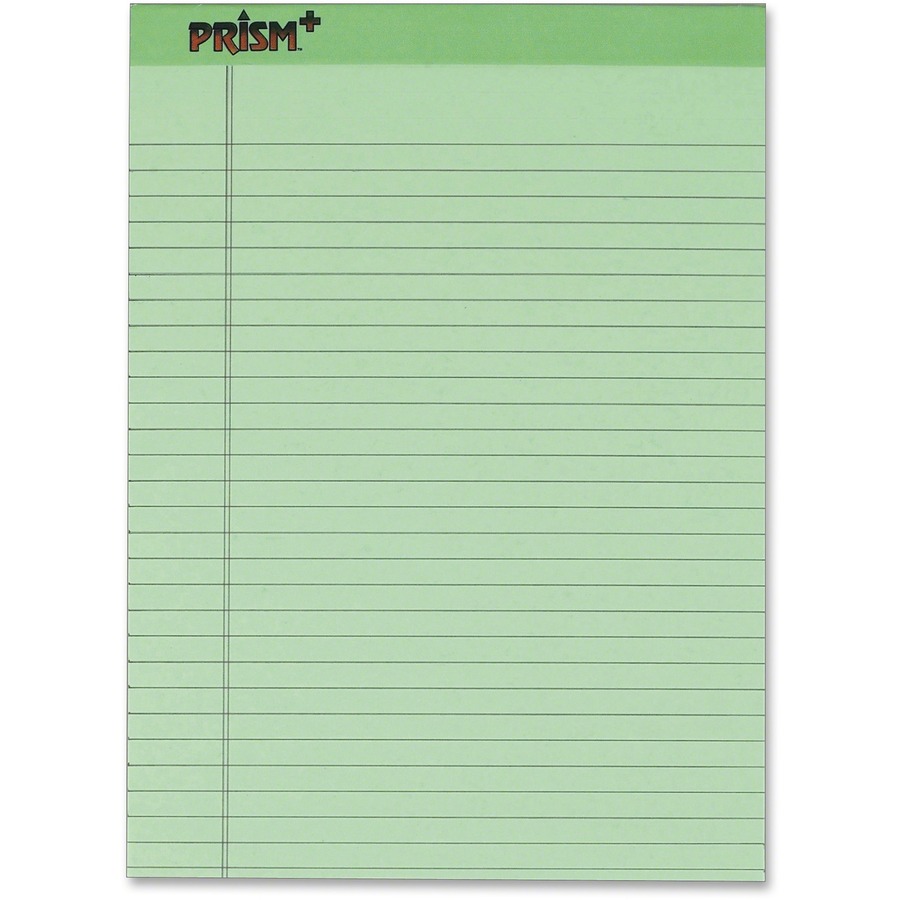 50 Sheets Green Dozen TOPS 63190 Prism Plus Colored Legal Pads 8 1/2 x 11 3/4 