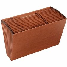 Pendaflex Legal Recycled Expanding File - 8 1/2" x 14" - 12 Pocket(s) - Redrope, Fiber - Red - 30% Recycled - 1 Each