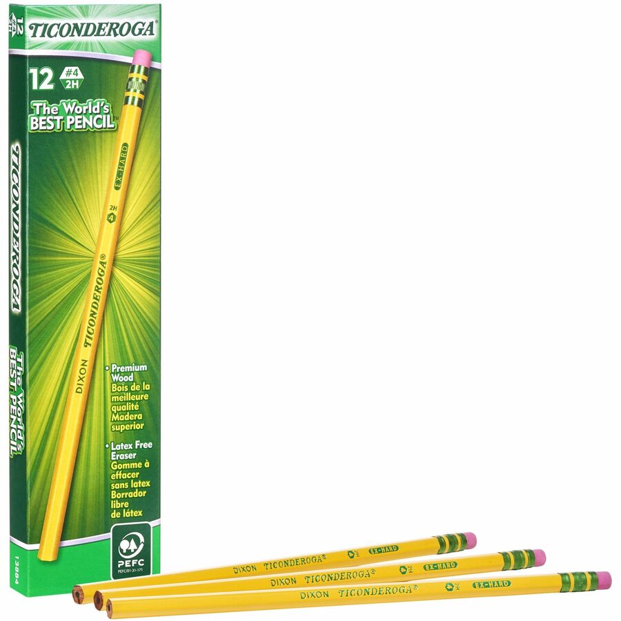 Ticonderoga Dixon 2 Pencils HB Yellow for sale online 