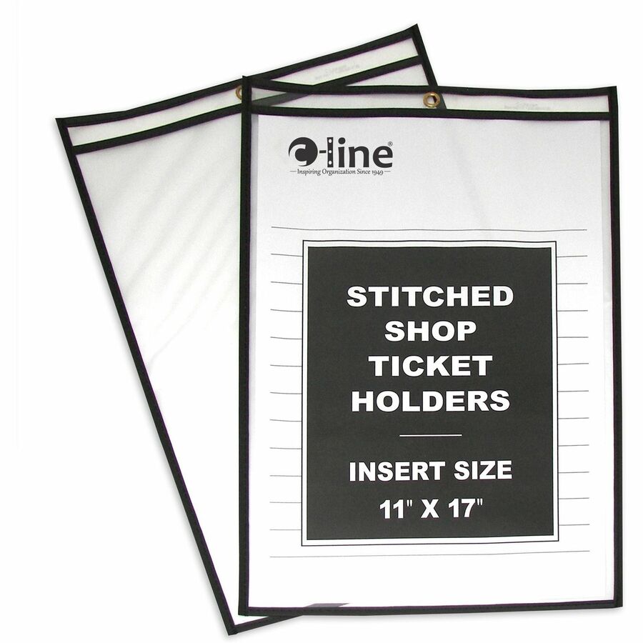 CLine Shop Ticket Holders, Stitched Both Sides Clear, 11 x 17, 25/BX