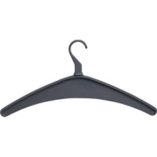 Quartet Hangers - 12 Hangers - for Coat, Jacket, Sweater - Plastic - Black - 12 / Pack