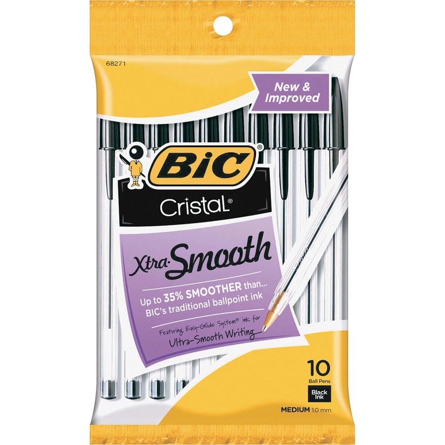 Bic pen ballpoint stic 10-pk med Black msp101bk (070330682719)