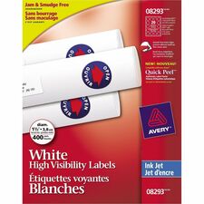 Avery Print-to-the-Edge Round Labels, Sure Feed(R), 400 1-1/2" , Labels (8293) - - Width1 1/2" Diameter - Permanent Adhesive - Round - Inkjet - White - Paper - 20 / Sheet - 20 Total Sheets - 400 Total Label(s) - 400 / Pack