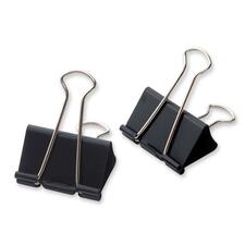 Acme Sure-Grip Triangular Fold Back Binder Clip 2" wide (1" capacity) - 2" (50.80 mm) Width - 1" Size Capacity - 12 / Pack - Black - Steel