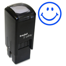 Trodat Self Inking Stamp - Design Stamp - "Smiling Face" - Blue - 1 Each