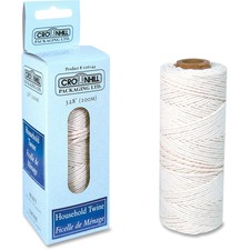 Crownhill Multi-Use Twine - Cotton, Polypropylene - 328 ft (99974.40 mm) Length - White