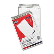 Hilroy Stenographer's Notebook - 350 Sheets - Plain - Spiral - 6" x 9" - White Paper - 1 Each
