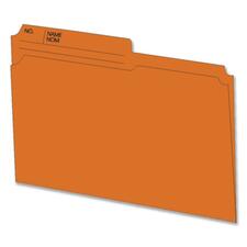 Hilroy 1/2 Tab Cut Letter Recycled Top Tab File Folder - Orange - 10% Recycled - 100 / Box