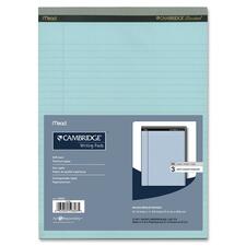 Hilroy Cambridge Perforated Colored Notepad - 50 Sheets - 20 lb Basis Weight - 8 1/2" x 11 3/4" - Blue Paper - Micro Perforated, Easy Tear, Stiff-back - 3 / Pack