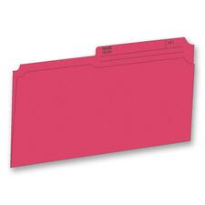 Hilroy 1/2 Tab Cut Legal Recycled Top Tab File Folder - 8 1/2" x 14" - Red - 10% Recycled - 100 / Box