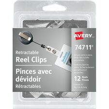 Avery Clip-on Retractable ID Reel - 30" (762 mm) x - 12 / Pack