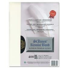 First Base Resume Bond Paper - Letter - 8 1/2" x 11" - 24 lb Basis Weight - Linen - 400 / Pack