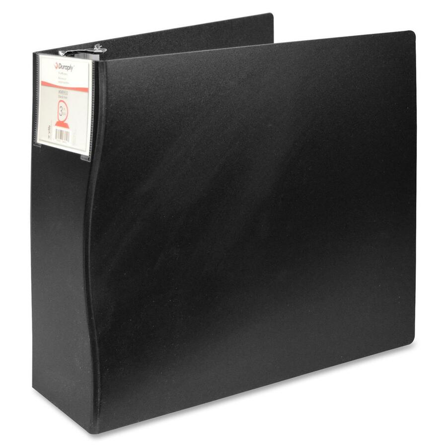 VLB Duraply Ring Binder - 3" Binder Capacity - Letter - D-Ring - Polypropylene - Black - 1 Each
