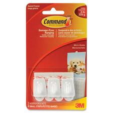 3M Command Micro Hook - 2.3 g Capacity - for Multipurpose - White - 1 / Pack