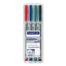 Lumocolor Non-Permanent Pen 315 - Medium Marker Point - 1 mm Marker Point Size - Refillable - Red, Blue, Green, Black Water Based Ink - Gray Polypropylene Barrel - 4 / Set