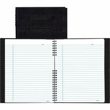 Blueline NotePro Lizard-Look Notebook - 200 Sheets - Wire Bound - 8 1/2" x 11" - 8.50" (215.90 mm) x 11.63" (295.40 mm) x 18.88" (479.55 mm) - White Paper - Black Cover - Self-adhesive, Index Sheet, Micro Perforated, Acid-free, Hard Cover - Recycled - 1 E