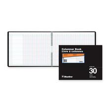 Blueline 769 Series Columnar Book - 80 Sheet(s) - Twin Wirebound - 15" (38.1 cm) x 12" (30.5 cm) Sheet Size - 30 Columns per Sheet - White Sheet(s) - Black Cover - Recycled - 1 Each