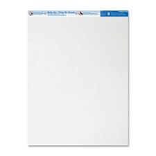 Blueline Write On Cling Easel Pad - 35 Sheets - Plain - 27" x 34" - White Paper - Micro Perforated, Easy Tear - 1 Each