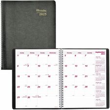 Brownline Brownline 16-Month Monthly Planner - Julian Dates - Monthly - 16 Month - September 2023 - December 2024 - 8 1/2" x 11" Sheet Size - Twin Wire - Black - Address Directory, Phone Directory, Tear-off - 1 Each