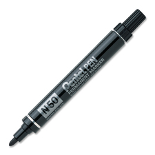 Pentel N50 Bullet Point Marker - 4.3 mm Marker Point Size - Bullet Marker Point Style - Black - Aluminum Barrel - Fiber Tip - 1 Each