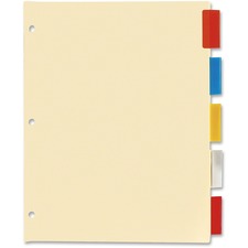Oxford Premium Series Index Tab - 5 Tab(s) - 8.50" Divider Width x 11" Divider Length - Letter - Assorted Tab(s) - Insertable, Reinforced Edges, Rip Proof - 5 / Set