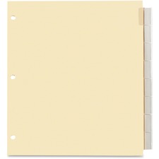 Oxford Insertable Index Tab - 8 Tab(s) - 8.50" Divider Width x 11" Divider Length - Letter - Manila Divider - Clear Plastic Tab(s) - Reinforced Edges, Rip Proof - 8 / Set