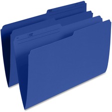 Pendaflex 1/2 Tab Cut Legal Recycled Top Tab File Folder - 8 1/2" x 14" - Navy - 10% Recycled - 100 / Box